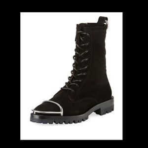 Alexander Wang Kennah Round Toe Suede Lace-Up Boot